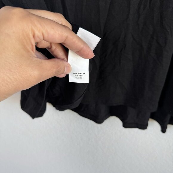 Kim Rogers Women's Black Honeycomb V-Neck Short Sleeve Flowy Top Size XXL‎ NWT - Picture 14 of 14